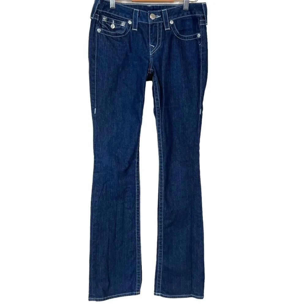 True Religion Becky Rhinestone Flap Pocket Jeans Style# WS2564C47